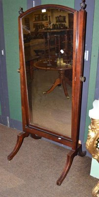 Lot 575 - 19th century mahogany cheval mirror