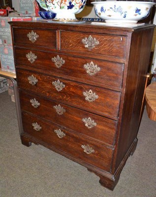 Lot 578 - Georgian oak five height chest of drawers