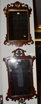 Lot 580 - Two mahogany fret cut mirrors