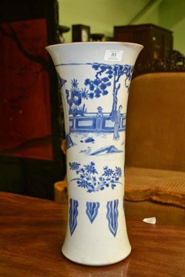 Lot 83 - A Chinese Porcelain Large Beaker Vase, mid 17th century, painted in underglaze blue with a...