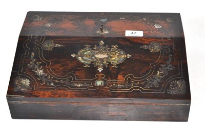 Lot 47 - A Victorian inlaid rosewood lap desk