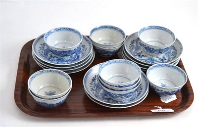 Lot 55 - A set of ten 18th century Chinese blue and white export tea bowls and matching saucers