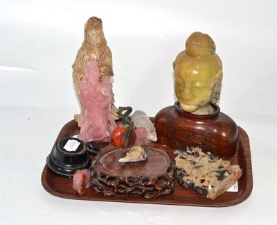 Lot 78 - Eight assorted soapstone/agate carved figures