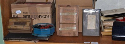 Lot 136 - A quantity of collectables including a silver vesta case, Monopoly and other vintage board...