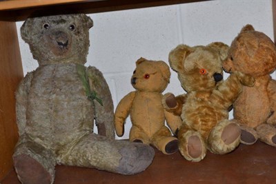 Lot 140 - Four English plush jointed Teddy bears