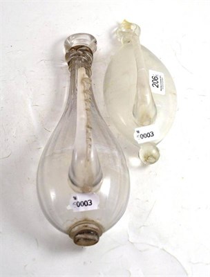 Lot 206 - A Dutch 'Donversglas' or barometer, clear glass and another smaller (2)