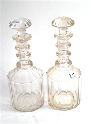 Lot 211 - Two Georgian decanters