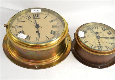 Lot 214 - Two brass ship's clocks