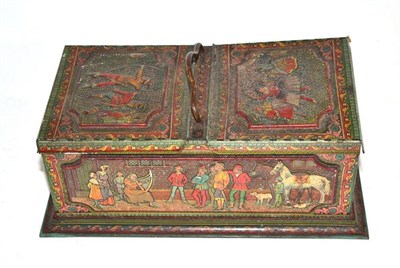 Lot 232 - Huntley & Palmers biscuit tin decorated with a medieval scene