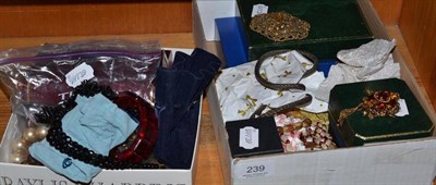 Lot 239 - A large quantity of costume jewellery - mainly necklaces, in two boxes