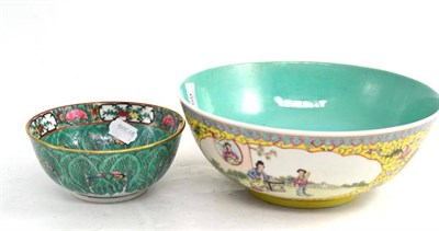 Lot 259 - A Chinese famille rose bowl and a Cantonese bowl