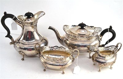 Lot 260 - A silver four piece teaset, Sheffield 1919