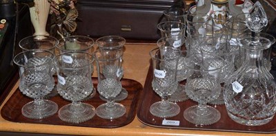 Lot 269 - A set of ten 19th century drinking glasses with cut hobnail decoration; eight others smaller...