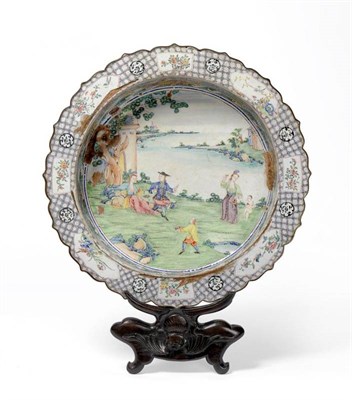 Lot 106 - A Large Chinese Export  "Famille Rose " Enamel Basin, Canton, 18th century, centred by European...