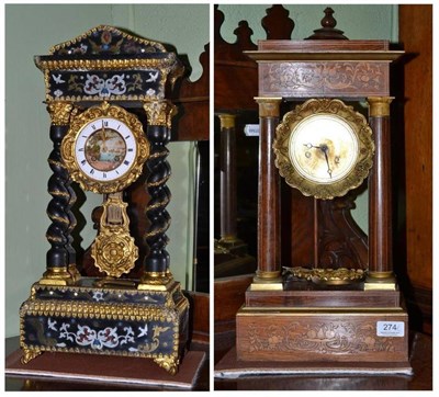 Lot 274 - Two portico clocks