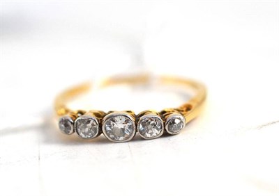 Lot 290 - A diamond five stone ring, circa 1930