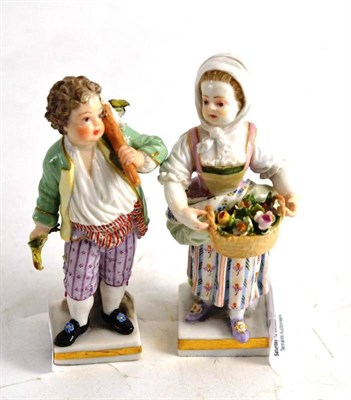 Lot 311 - Pair of 19th century Meissen china figures