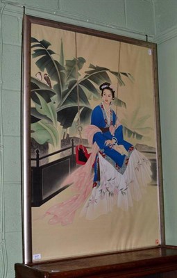 Lot 317 - A Chinese framed watercolour on silk