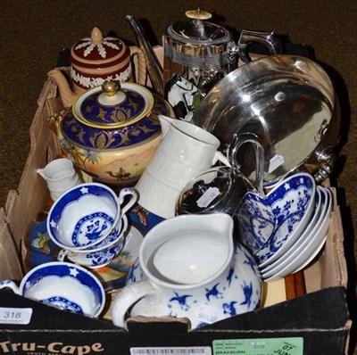 Lot 318 - A Noritake jar and cover, two Royal Worcester jugs, a Noritake dish, a plate coffee pot, plate...