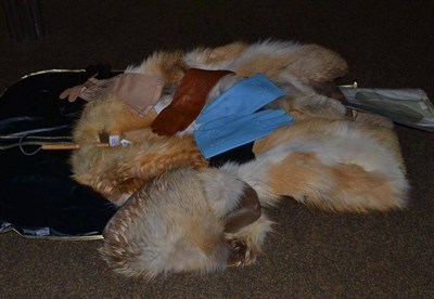 Lot 322 - Fox fur jacket, stockings, gloves, etc