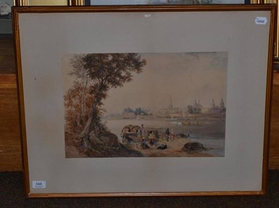 Lot 348 - A 19th century watercolour, Budapest?, signed T.B.A.