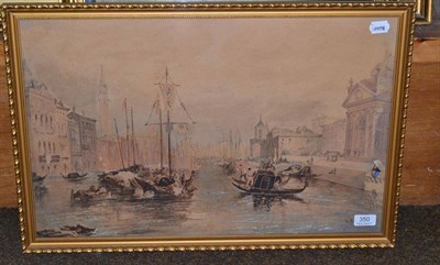 Lot 350 - A.M Arthur, The Grand Canal - Venice, signed watercolour heightened with white