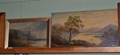 Lot 356 - George Harris, a pair of coastal scenes, signed oil on canvas, together with two river...