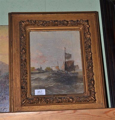 Lot 357 - L.Nitra, a pair of shipping scenes, oil on canvas