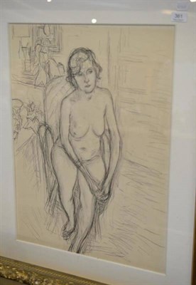 Lot 361 - Gabriel Francisque, Alexis Fournier, French (1893-1963), 'Nu Dans Le Fauteuil Rustique' pencil