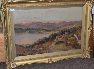 Lot 367 - Janet A. Aitken, mountainous river landscape, signed and dated 1925, oil on canvas