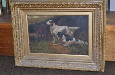 Lot 369 - English School, three gun dogs, oil on canvas