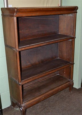 Lot 406 - Oak sectional bookcase