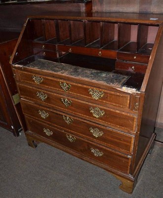 Lot 421 - George III mahogany bureau