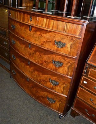 Lot 425 - Victorian walnut bow fronted four height chest