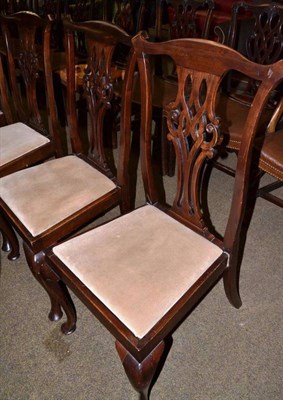 Lot 459 - A set of four Chippendale style mahogany dining chairs