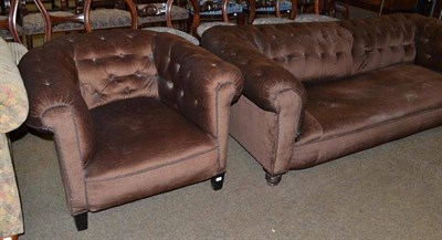 Lot 464 - Chesterfield settee and chair