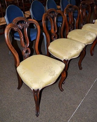 Lot 469 - A set of five Victorian balloon back dining chairs