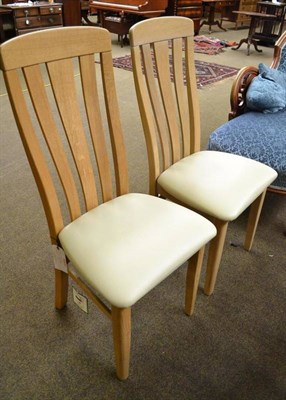 Lot 472 - Pair of oak high back dining chairs