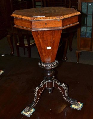 Lot 477 - Walnut sewing table