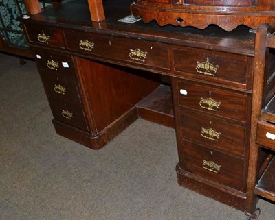 Lot 485 - An Arts & Crafts mahogany side table, with single drawer and beaten wrought-iron heart handle,...