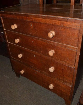 Lot 491 - 19th century oak four height chest