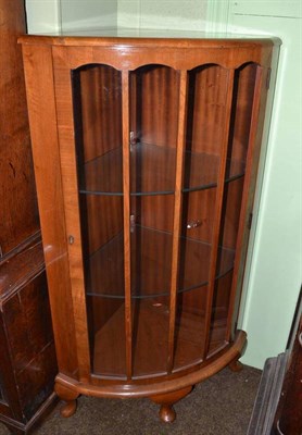 Lot 501 - Walnut corner display cabinet