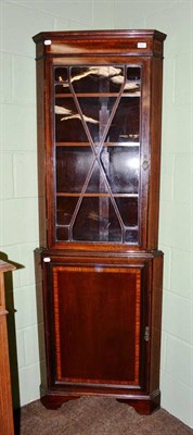 Lot 506 - Inlaid mahogany corner cupboard