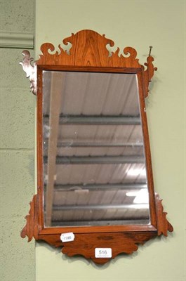 Lot 516 - A small rosewood framed mirror