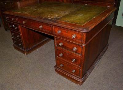 Lot 525 - A Victorian twin pedestal partners desk