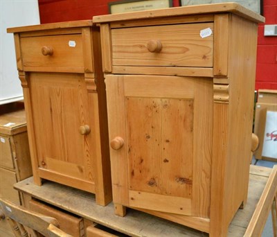 Lot 558 - Pair of pine bedside cabinets