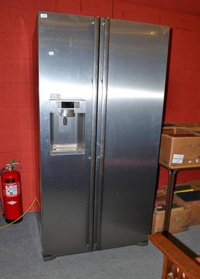 Lot 579 - A Samsung American style fridge-freezer with ice maker (crushed or cubed) and cold water dispenser