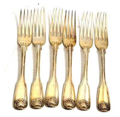 Lot 3 - Six silver table forks, George Angel