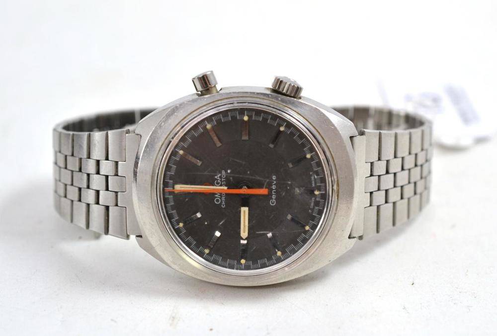 Lot 16 - An Omega Chronostop wristwatch in stainless steel case