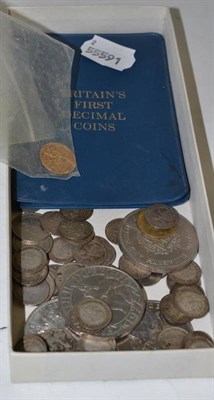 Lot 49 - Half sovereign and quantity of silver coins, etc